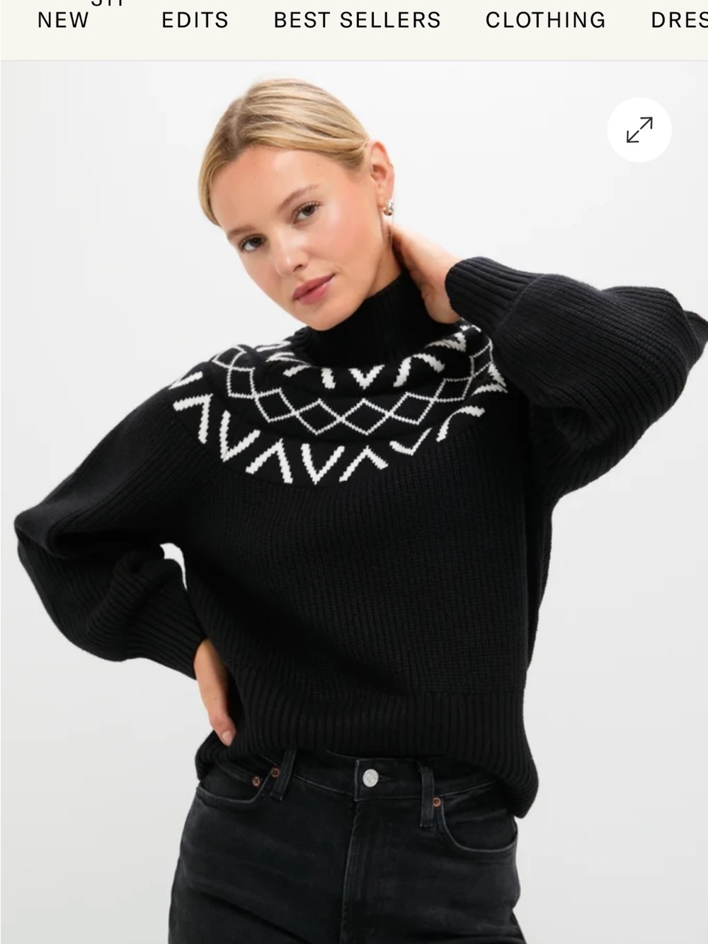Black Marcie Fairisle Yoke Knit